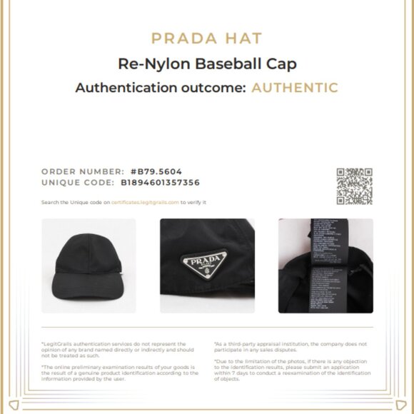 Pre-Owned Prada Re-Nylon Baseball Cap with Metal Logo Plaque in Black Size XXL - Picture 10 of 11